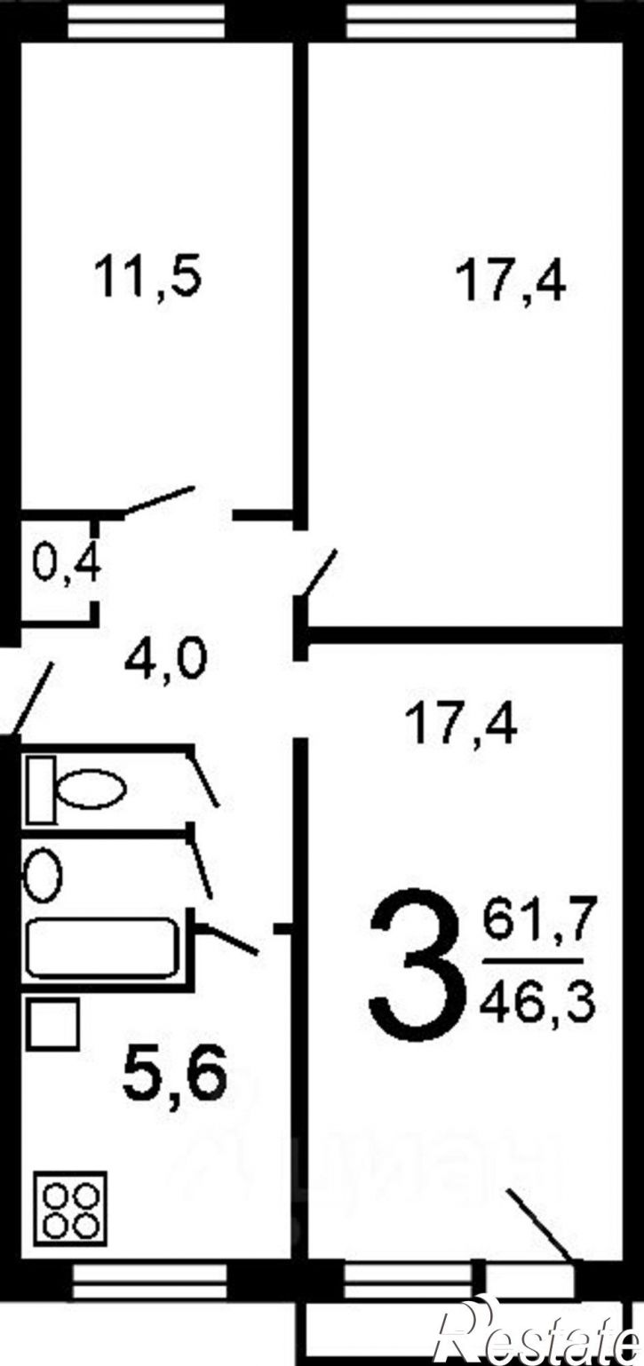 3-комн квартира Комсомольская улица, 282,  д. 282