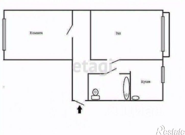 2-комн квартира улица Космонавта Поповича, 67,  д. 67