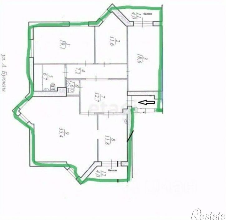 4-комн квартира ул Имени Антона Буюклы, 4А,  д. 4А