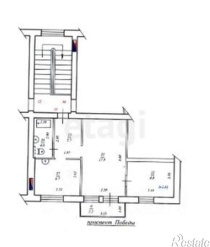 2-комн квартира пр-кт Победы, 48,  д. 48