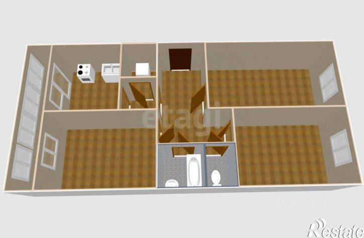 3-комн квартира 2-я Железнодорожная улица, 45,  д. 45