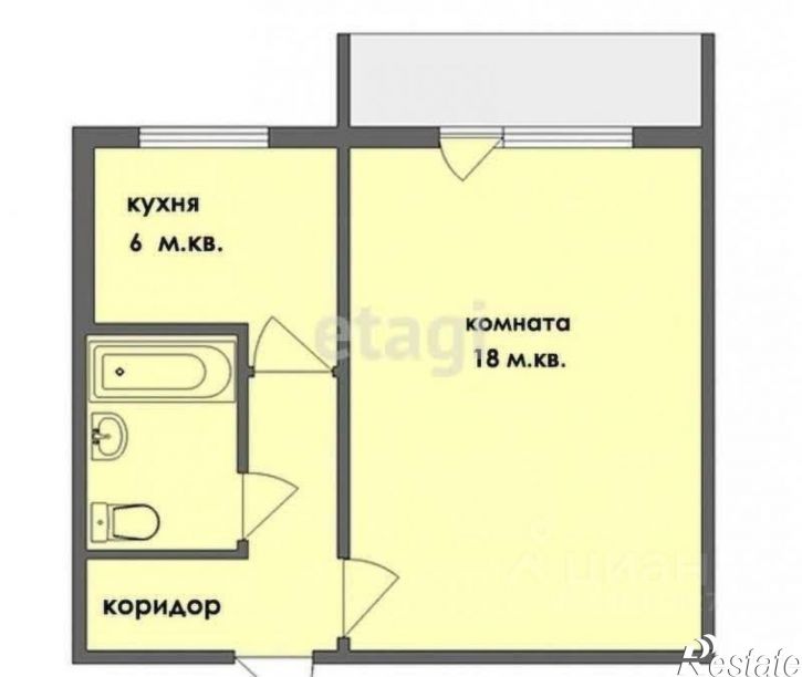 1-комн квартира ул Есенина, 11 А,  д. 11 А,  к. А