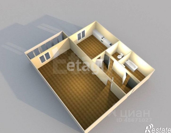 1-комн квартира 2-я Железнодорожная улица, 45,  д. 45