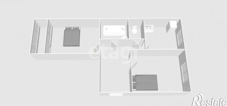 2-комн квартира Байкальская улица, 16,  д. 16