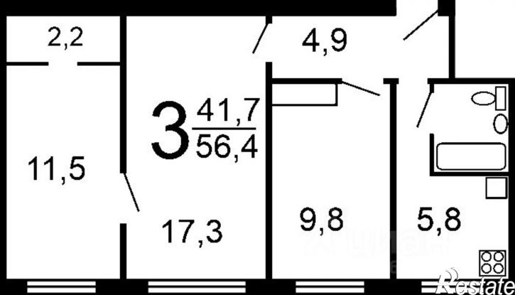 3-комн квартира ул Чехова, 172А,  д. 172А