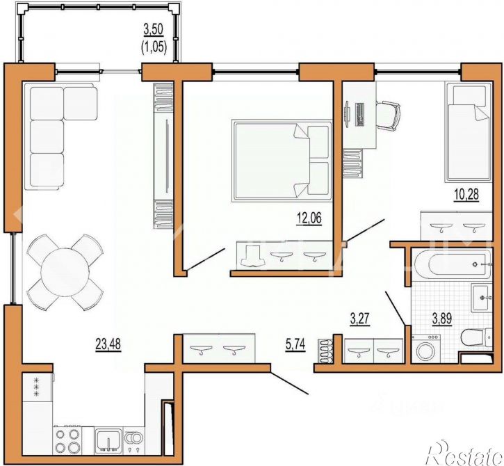 2-комн квартира улица Бориса Полевого, 3,  д. 3