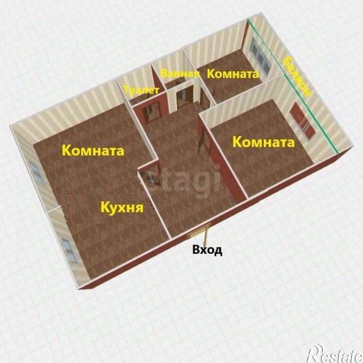 3-комн квартира 2-я Комсомольская улица, 14,  д. 14