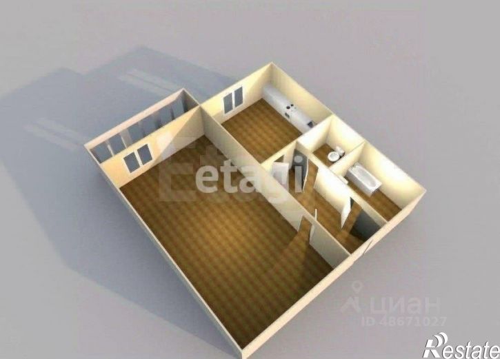 1-комн квартира улица Пуркаева, 43,  д. 43