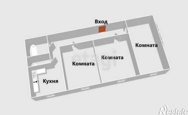 3-комн квартира ул Емельянова А.О., 17А,  д. 17А