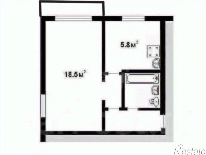 1-комн квартира улица Есенина, 42,  д. 42