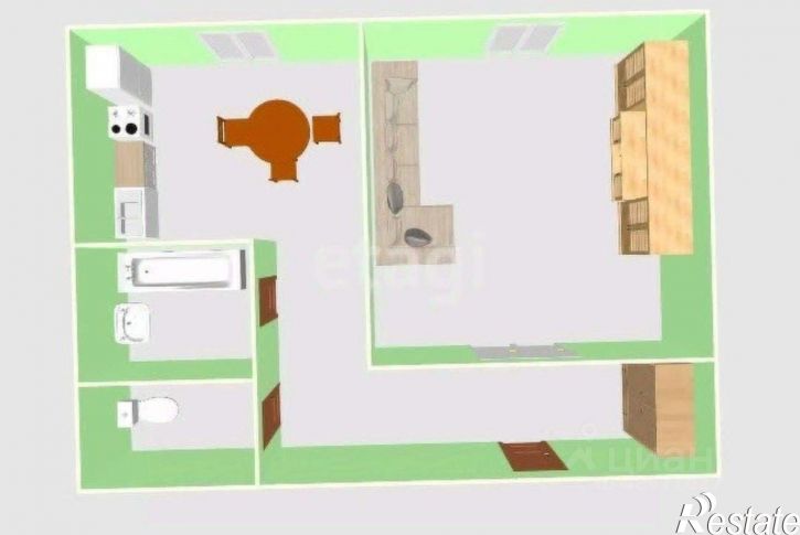 1-комн квартира улица Емельянова, 7А,  д. 7А