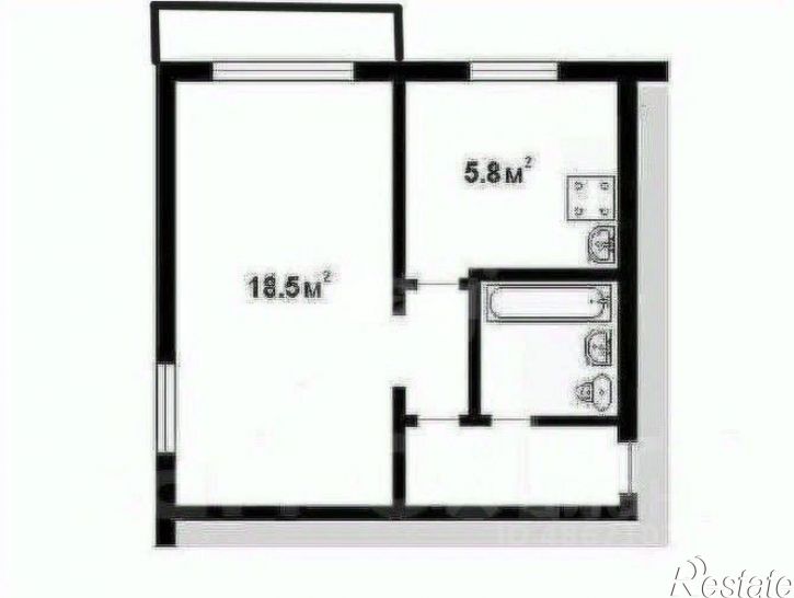 1-комн квартира Больничная улица, 36А,  д. 36А