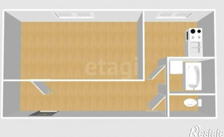 1-комн квартира улица Пуркаева, 43А,  д. 43А